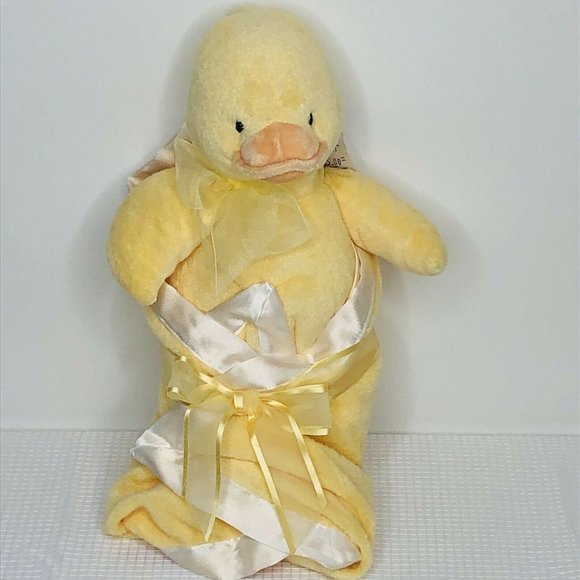 Baby Gund Swaddler Duck Soft Toy With Satin Edge